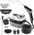 Pressurized Handheld Steam Cleaner Portable Steamer for Cleaning with 1.2L Large Tank 15s Fast Heat-Up 6-Level Adjustable Powerful Steam Cleaner for Home Car Kitchen Tile Grout(White)