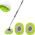Limpia Techos De Casa Adjustable Long Handle Wall Cleaning Tool Microfiber Ceiling Duster with Extension Pole for High Walls (1pcsA+2)