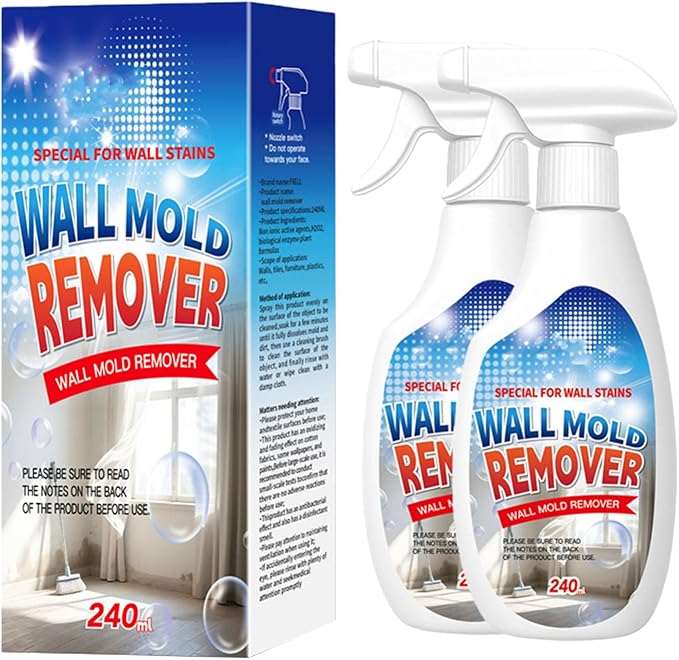 Lanenow Wall Stain Cleaning Spray Highly Effective Wall Cleaner Spray Multi-Surface Cleaning Solution for Walls Wood Tile Fabric Bathroom and Kitchen Use (2pcs)
