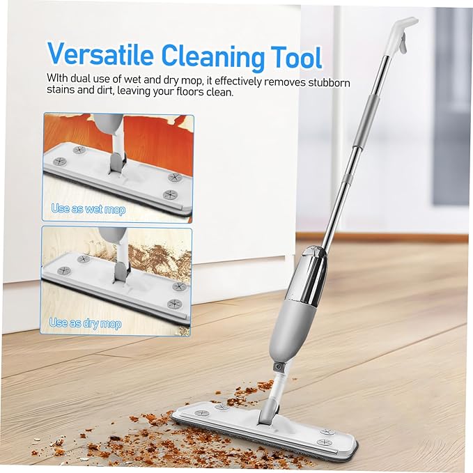 Mop with Rotating Head and Refillable Pads Versatile Floor Cleaning Mop for Hardwood Tile and Marble Easy to Use Function with Water Tank for Efficient Dirt