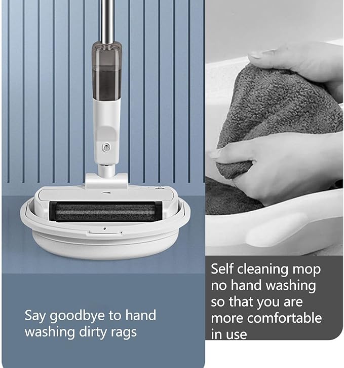 Wet Dry Vacuum Cleaner USB Rechargeable Handheld Wet Dry Mopping Machine Floor Cleaner Mop for Home Use