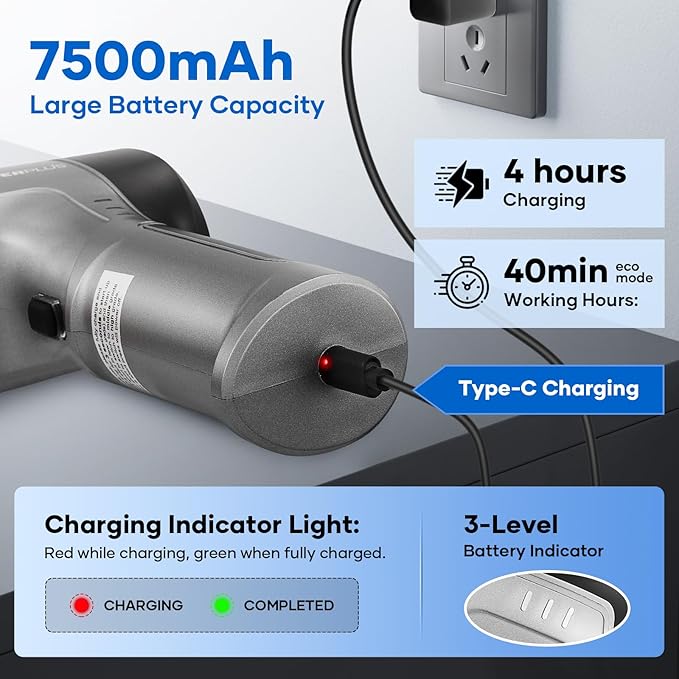 Mini Vacuum Cleaner 3 in 1 Car Vacuum Cleaner High Power 15000PA Powerful Suction Air Duster 7500mAh Dual FilterAdjustable Small Vaccum Portable Cordless for CarsDesktopHome - HL137