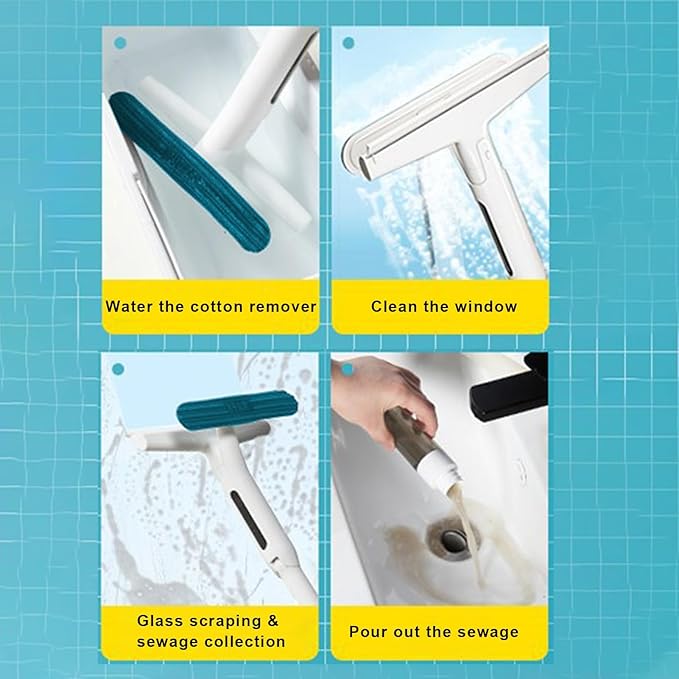 Window Squeegee Retractable Window Cleaner with Sprayer Long Handle Design Water Absorption Versatile Use Effective Squeegee Window Cleaning Tool C
