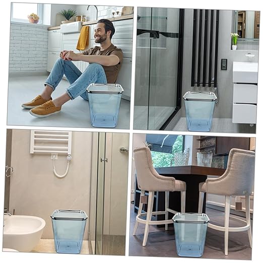 Garbage Bin Large Wastebasket with PP Plastic Reusable Office Trash Can for Kitchen Bedroom Bathroom Sturdy Storage Bucket for Home and Workspace