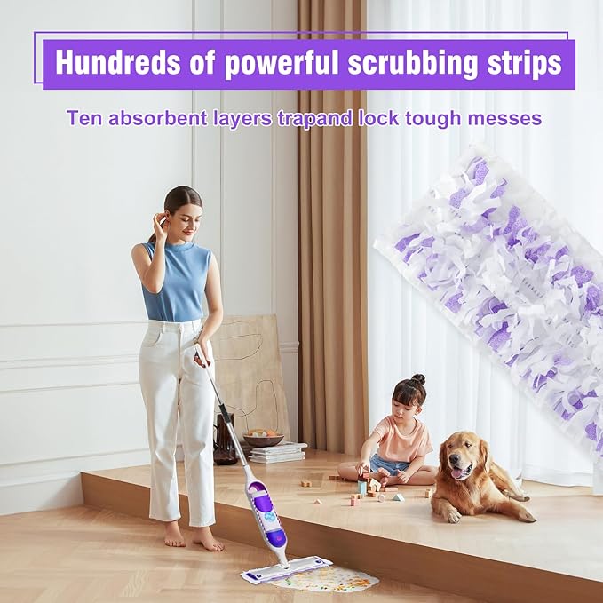 60 Pack Power Mop Refill Pads for Swiffer Power Mop Disposable Spray Wet Pads Refill for Swiffer PowerMop Multi-Surface Mopping Pad RefillsMop Head Replacement for Floor Cleaning