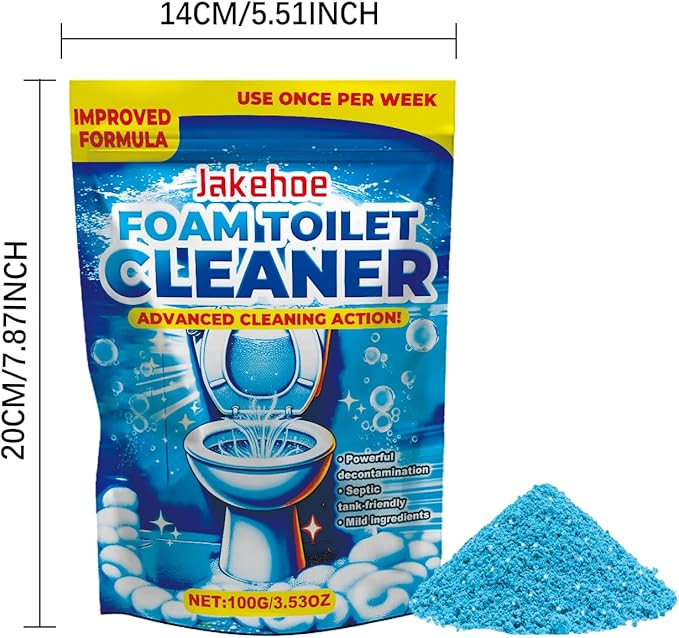 Foam Toilet Cleaner Advanced Formula Septic SafeSelf Activating Miracle Powder for Toilet Bowl Cleaning-2Pack