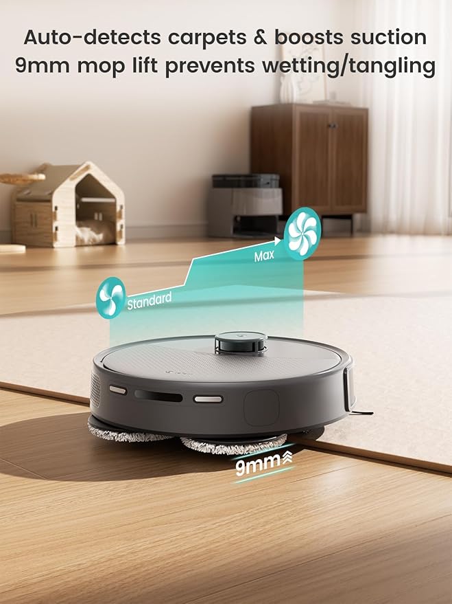 Lefant LiDAR Robot Vacuum and Mop 20000Pa Suction 90-Day Self-Emptying Obstacle Avoidance Auto Mop Washing&ampDrying All-in-One for Pet Hair Carpet 5G WiFi Alexa/APP/iWatch Control M3 Max