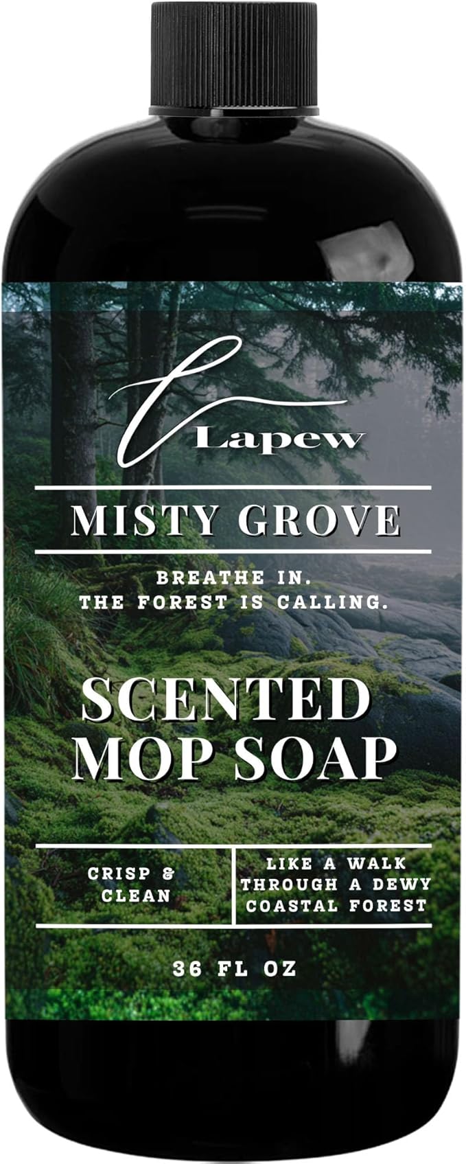 Lapew Misty Grove Scented Mop Soap - Luxury Floor Cleaner Concentrate for Mopping Tile Laminate Vinyl &amp Hardwood | Streak-Free Low-Foam | 36 oz