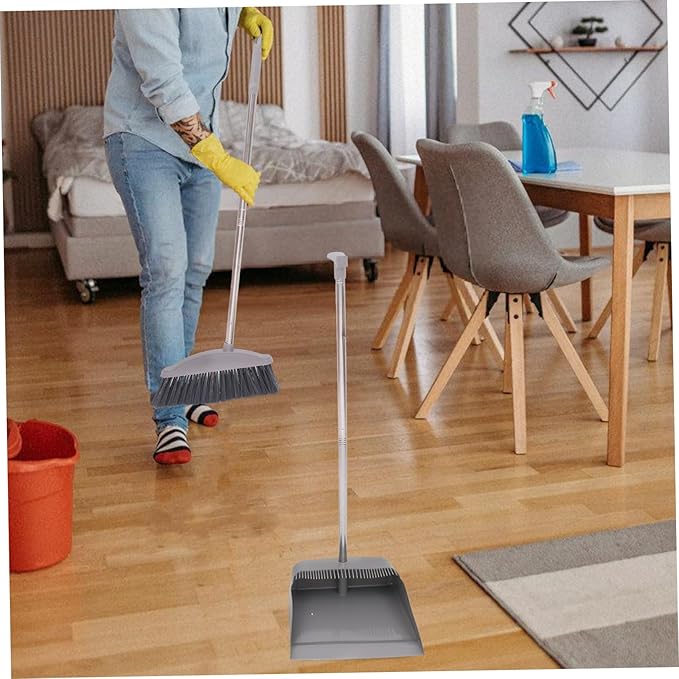 1Set Long Handle Broom and Dustpan for Home Soft Bristles Cleaning Accessories Durable and Ergonomic Design for Effortless Floor Sweeping