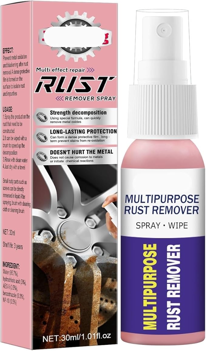 Multi-Purpose Rust Remover &amp Metal Polish Spray For Home Kitchenware Stainless Steel And Cars - Lubricate Protect And Restore Shine(3PCS)