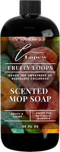 Lapew Fruity Loops Scented Mop Soap - Luxury Floor Cleaner Concentrate for Mopping Tile Laminate Vinyl &amp Hardwood | Streak-Free Low-Foam | 36 oz