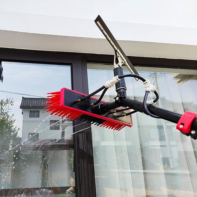 Window Cleaning Pole Water Fed Telescopic Window Cleaning Brush Extendable Cleaner Roof Cleaning Tools Window Cleaner Kit for Photovoltaic Panel Trucks Bus Cars7.2m