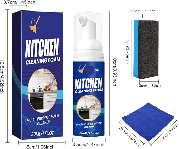 Kitchen Foam Cleaner - Heavy Duty Degreaser For Stove &amp Oven Removes Stubborn Grease In Seconds(3PCS)