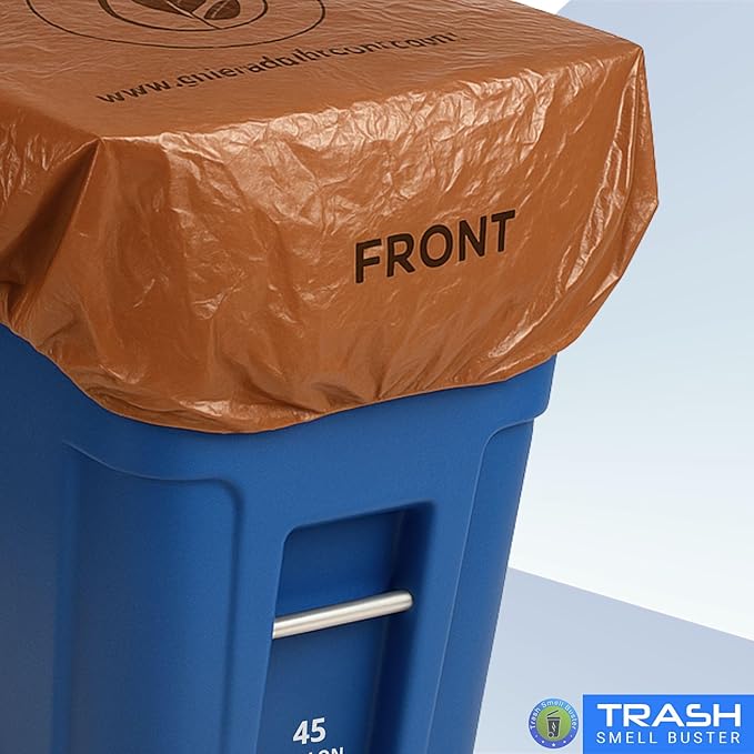 Trash Can Smell Eliminator Cover Odor Eliminating Bag Lemon Scented Durable Chemical Free 45 Gallon 3 Pack