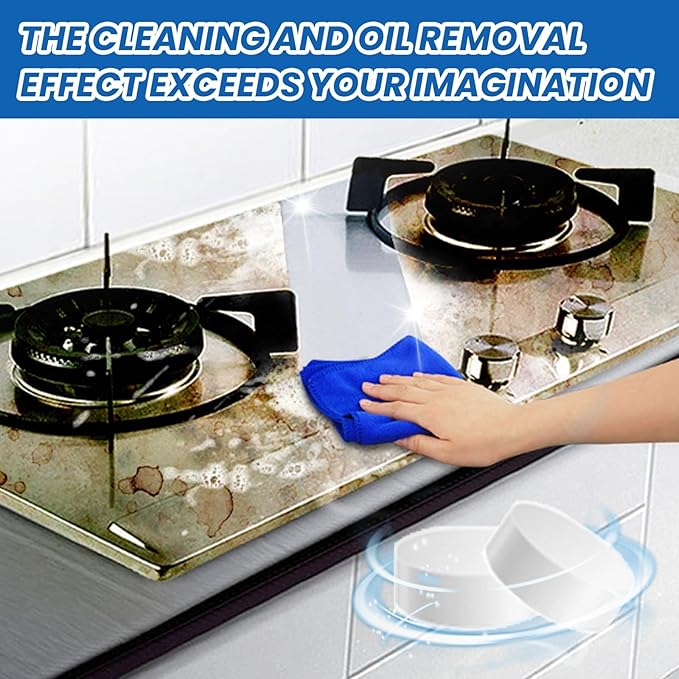 Powerful Kitchen Cleaning Effervescent Tablets - Remove Stubborn Grease On Range Hoods &amp Stovetops Without Disassembly(3PCS)