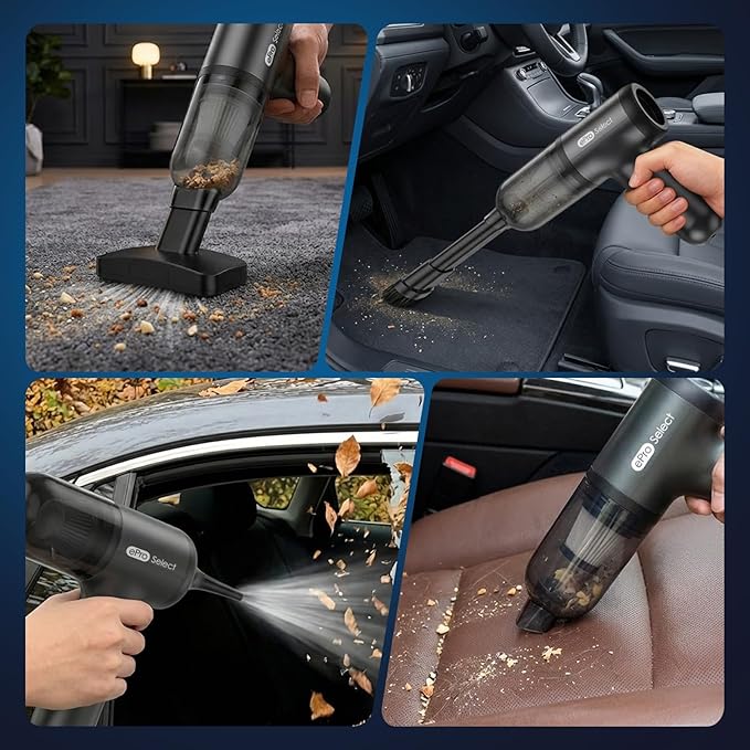 Apical Life Handheld Vacuum Cordless 12000Pa 75W Mini Vacuum with Blower Function 24 Mins Runtime 0.14L Dust Bin Compact Design with Multi-Accessories for Stairs Car and Home