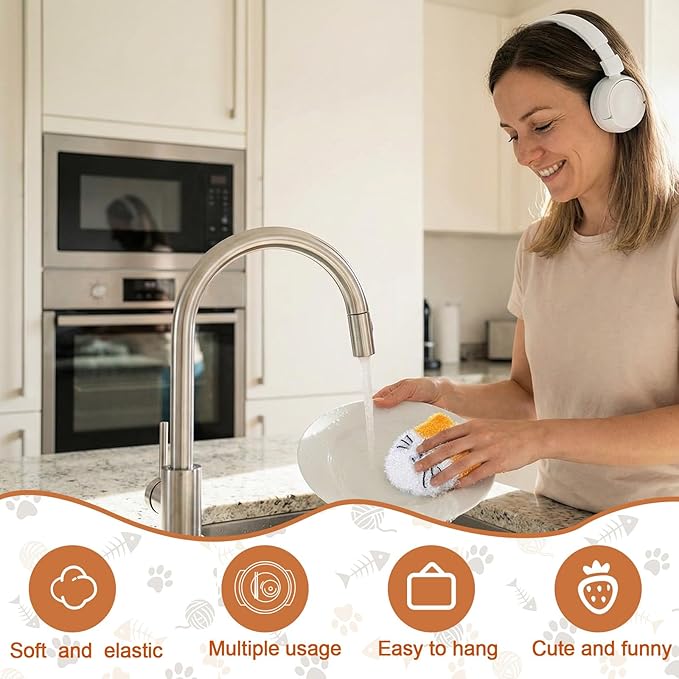 Mifoci 16 Pcs Animal Dish Scrubber Non Scratch Scrubbies for Dishes Double Layered Dish Washing Sponge Reusable Kitchen Scrubbers for Dishwashing Cleaning Dishes Cookware Tubs Sinks Bathroom