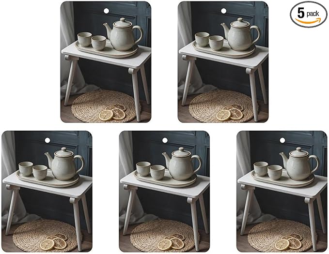 5PCS Car Air Freshener Hanging Personalized Double Sided Tea Set Lemons Car Fresheners Long Lasting New Cars Scents Cute Automotive Freshies for Closets Drawers (tea)