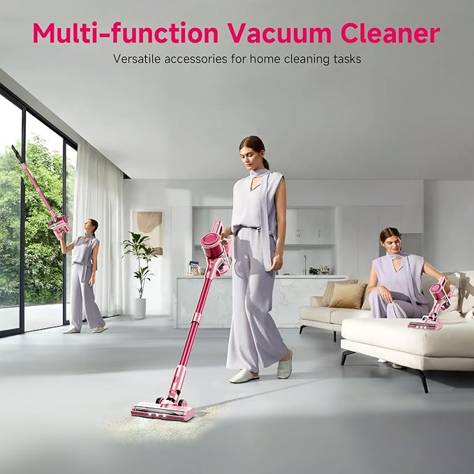KIKETECH Cordless Vacuum Cleaner Stick Vacuum Cleaners for Home LED Lightweight Vacuum for Pet Hair/Carpet/FloorN508