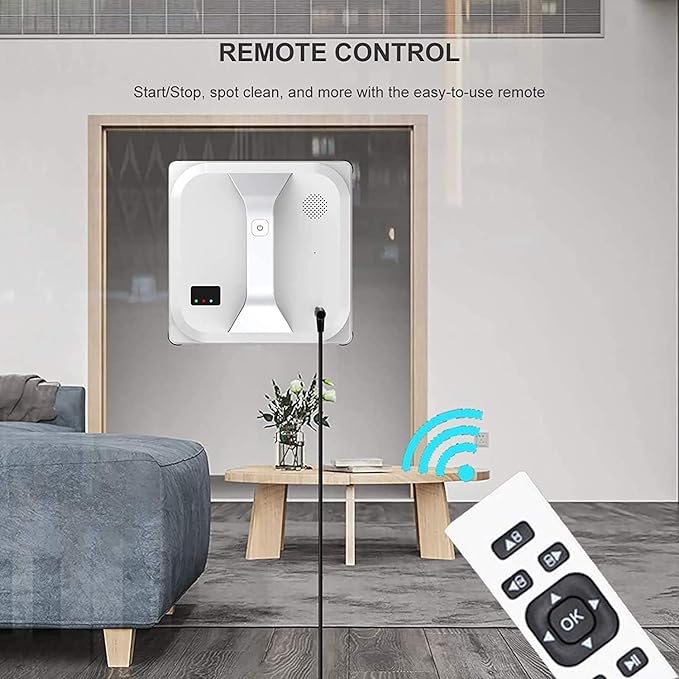 Smart Window Cleaning RobotHousehold Automatic Glass Cleaner RoboticStrong Suction| Intelligent Planningfor Outdoor/Indoor Windows Table Tile Ceiling
