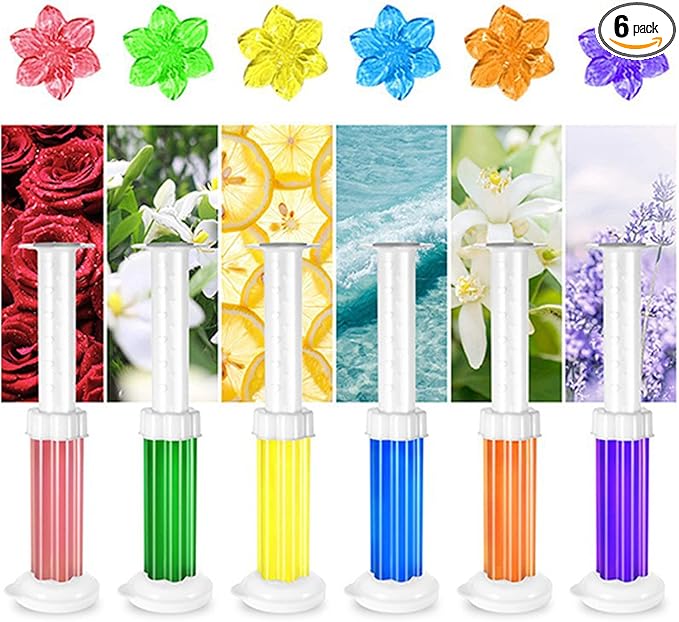 Flower Toilet Gel Stamp - Toilet Scent Fresheners 56/84 Flowers Toilets Cleaner Gel Stamp Toilets Stain Removal Cleaning Air Freshener 6 Scents Bathroom Deodorizer for Urinals Sinks (ALL)
