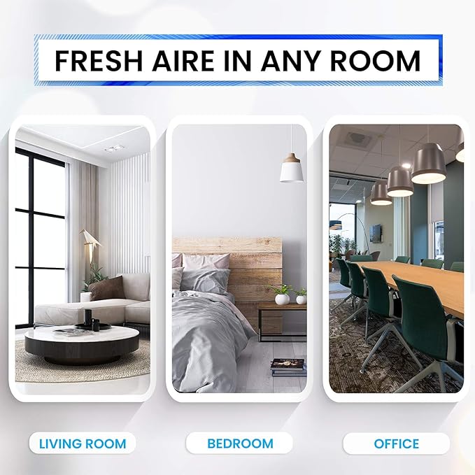Bluonics Fresh Aire 3 Pack Water Air Washer Air Revitalizer &amp Freshener with 4 Fragrance Bottles 7-Color LED Night Light &amp White Noise Feature
