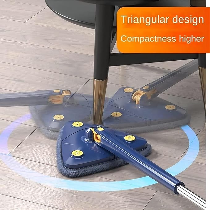 360° Rotating Adjustable Cleaning Mop Triangle Cleaning Mop with Automatic Water Squeezing Telescopic Rotating Walls Ceilings Windows 12027(D)