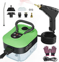 Steam Cleaner Handheld Steam Cleaner for Home Car Furniture Bathroom 2500W High Pressure Steam Cleaner 1.2L Water Capacity 6 Adjustable Speeds 4 Brush Heads Steamer for Cleaning (Green)
