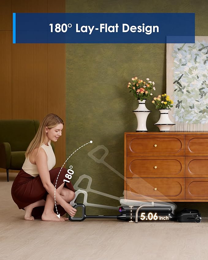 Tineco Wet Dry Vacuum Cleaner 22kPa Suction Floor Cleaner Mop 50 Min Runtime iLoop Smart Sensor DualBlock Anti-Tangle Design 185℉ Flashdry Dual-Edge Cleaning 180° Lay-Flat Floor One S7 Artist