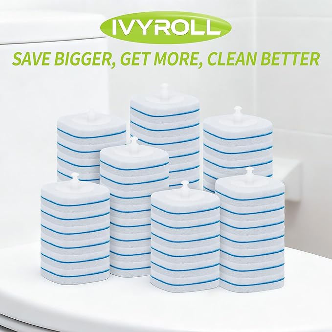 Toilet Bowl Cleaner Wand Refills Compatible with CLOROX 63 Count Disposable Toilet Brush Refills Replacement Heads for Toilet Cleaning System