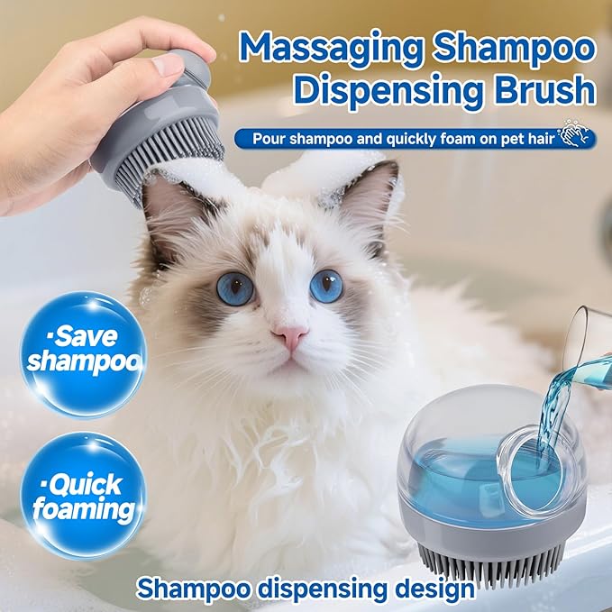 Pet Steam Brush for Dog &amp Cat – shower bath brush – Steam for Shedding &amp Grooming Water Brush for Long &amp Short Haired Pets Spritz Defur Comb 3-in-1 Spray Hair Removal Comb Includes 1*Water