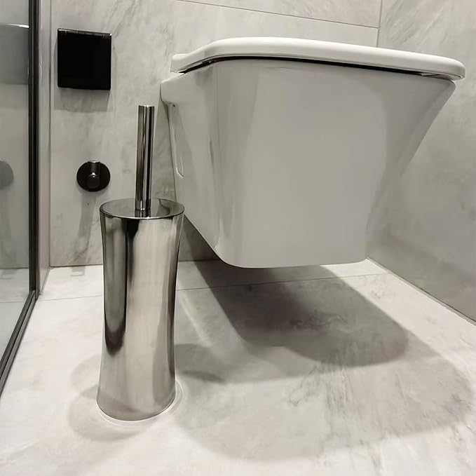 Vince Camuto Toilet Bowl Brush with Holder Durable Bathroom Cleaning Tool Modern Design for Easy Toilet Maintenance Bathroom Cleaner Brush for Efficient Cleaning and Hygiene