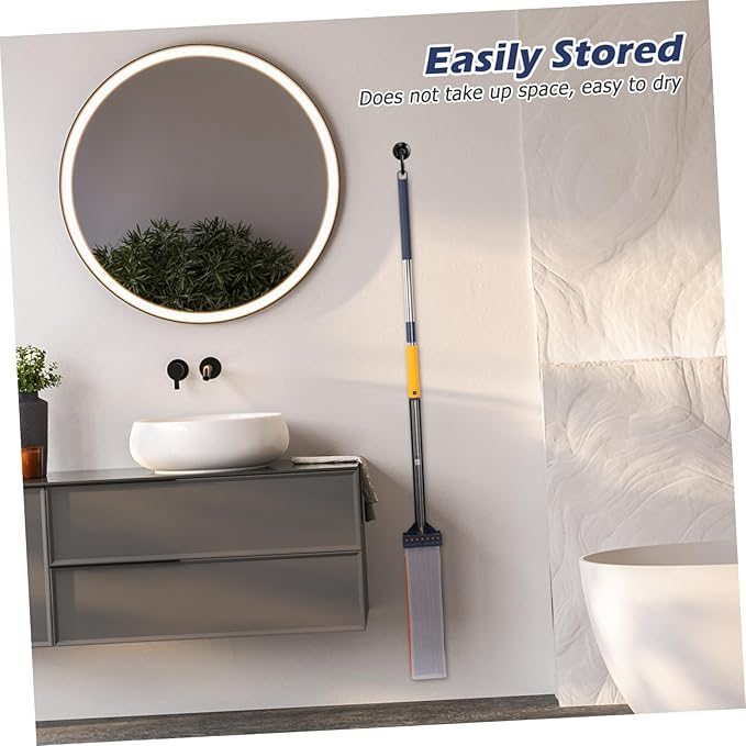 Large Flat Mop with Cleaning Compartment Non Wash Design Reusable Pads Thick Material for Strong Absorption Efficient Floor Cleaning Tool for Home Use
