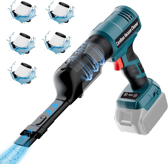 YEX-BUR Cordless Handheld Vacuum for Makita 18V Battery(Tool Only) 240W Powerful Car Vacuum with Brushless Motor 3-Speed 5 Filters Portable Vacuum Cleaner for Home Office Car Pet