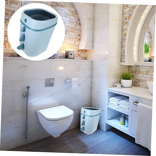 GLEAVI Dinosaur Design Cartoon Trash Can Large Opening Lightweight Plastic Wastebasket for Boy Girl Rooms Living Bathroom and Office Creative Daily Use Trash Bin Blue