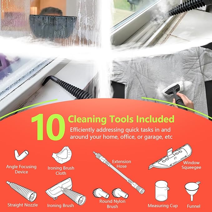 Handheld Steam Cleaner &amp 3 Pack Ironing Brush Clothes