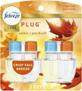 Febrezee Plug In Refills New Edition Plug In for Odor-Fighting Fade Defy PLUG Air Freshener (2) Count of 0.87 fl oz Refills (Crisp Fall Breeze)