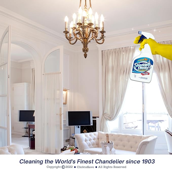 Sparkle Plenty Chandelier Cleaner Drip Dry Spray No Wipe Bundle - Silk Plant Cleaner Spray No Wipe - Dust Cleaning Supplies for Fake Plant Artificial Flower Shower Glass or Window Screen (32 oz)