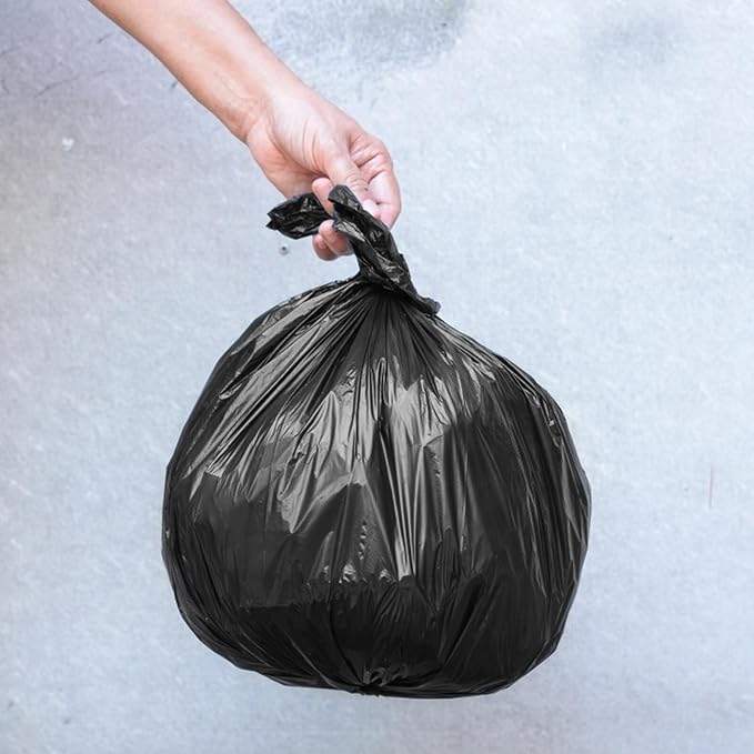 Disposable Thick Pe Toilet Trash Bags 200pcs Black Strong Garbage Liners for Portable Outdoor and Home Bathroom Use