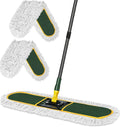 24 Commercial Dust Mop for Floor Cleaning Heavy Duty Large Mop with Replacement Mops Pads Industrial Duster Floor Wet Dry Broom for Cleaning Office Garage Hardwood Warehouse
