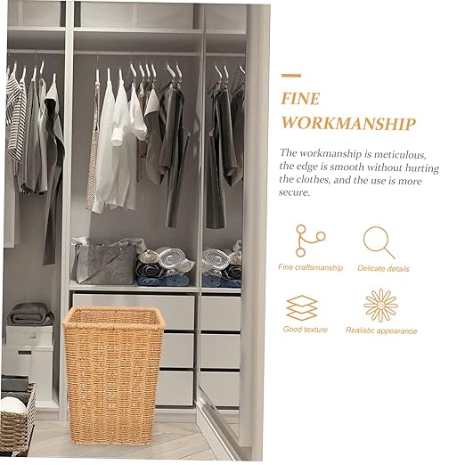 Woven Trash Basket for Bedroom and Bathroom Material Sundries Bin Rustic Design Wastebasket for Home Decoration Multipurpose Use