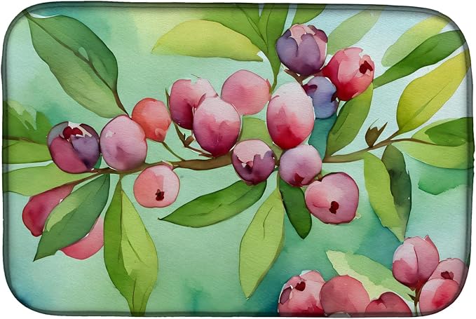 Caroline's Treasures DAC1634DDM Connecticut Mountain Laurels in Watercolor Dish Drying Mat Absorbent Dish Drying Mat Pad for Kitchen Counter Dish Drainer Mat for Countertop 14 x 21 Multicolor