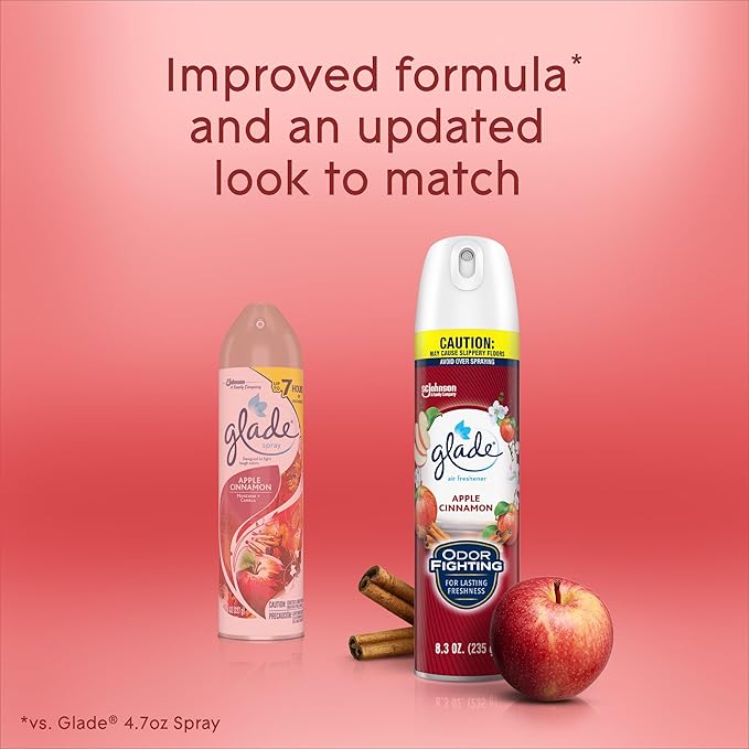 Glade Air Freshener Room Spray Apple Cinnamon 8.3 oz 6 Count