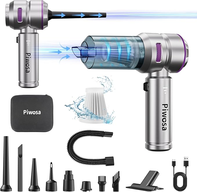 Handheld Vacuum Cordless Car Vacuum Cleaner with Brushless Motor Strong Suction Vacuum &amp Compressed Air Dusters with LED Light Type C Port Wireless Mini Portable Hand Vacuum Blower for Home P