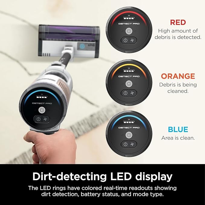 Shark R-IW1615QSL Detect Pro Cordless HEPA QuadClean Multi-Surface Stick Vacuum Grey/Silver - Certified Refurbished