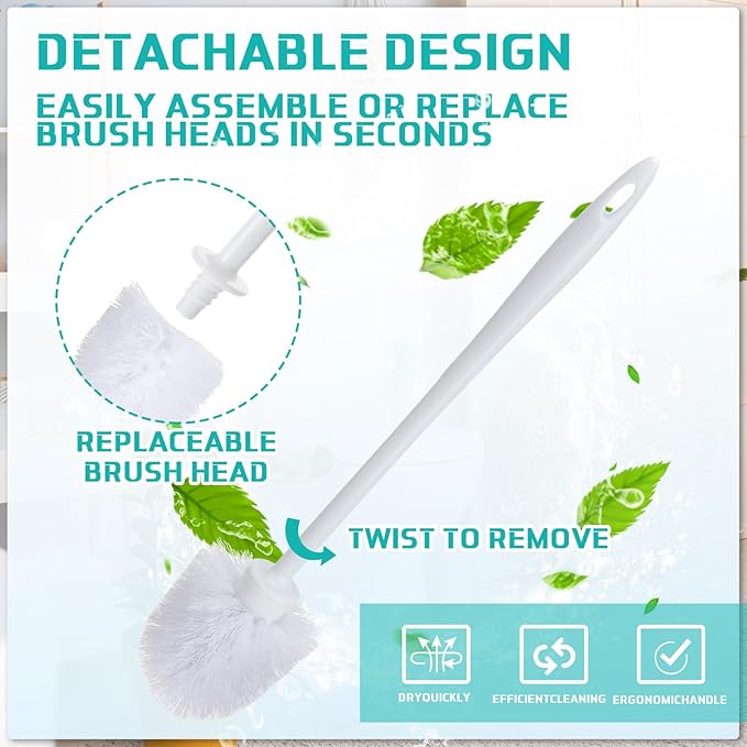 Tioncy 30 Pcs 14.2 Inch Toilet Brush Commercial Heavy Duty Toilet Bowl Cleaning Scrub Long Scrubber for Bathroom Cleaning Supplies
