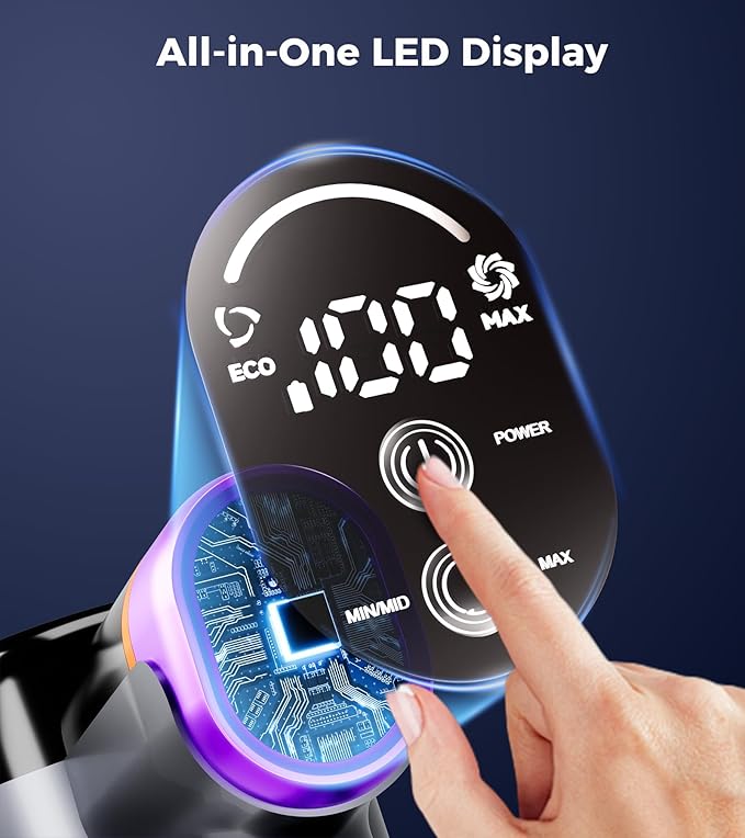 Cordless Vacuum Cleaner 550W 45Kpa Vacuum Cleaners for Home 60Mins Cordless Stick Vacuum with LED Display Self-Standing &amp Anti-Tangle 8-in-1 Wireless Vacuum for Carpet Pet Hair Hardfloor