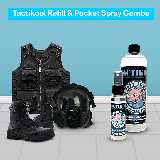 Odor Eliminator for Law Enforcement Gear (Combo Pack of 3 (16oz &amp 2oz Travel Bottle))
