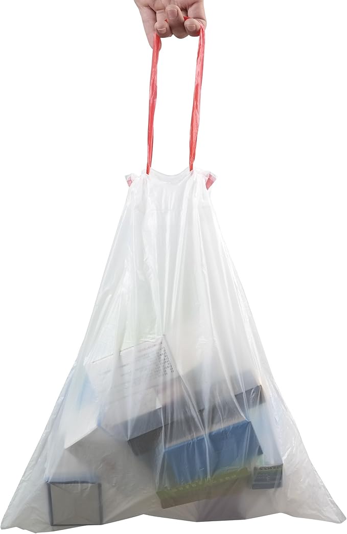 10 Gallon Kitchen Trash Bags White Drawstring Garbage Bags 120 Counts