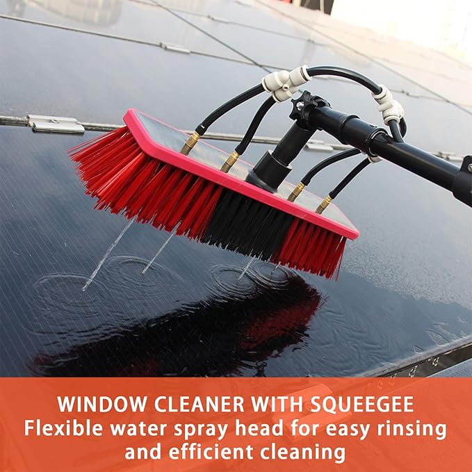 Water Fed Pole Brush Kit Solar Panel Window Cleaner Brush and Pole Kit Extendable Window Outdoor Glass Solar Panel Aerosol Washing Machine Washing Equipment (Size:18FT)